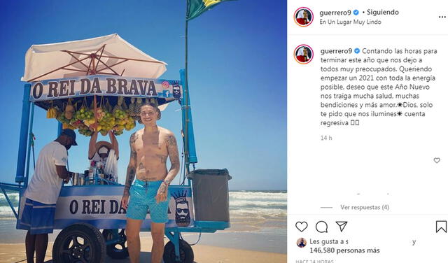Publicación de Paolo Guerrero en Instagram.