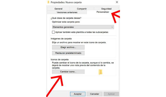 Cambia el ícono predeterminado de las carpetas. Foto: LifeStyle