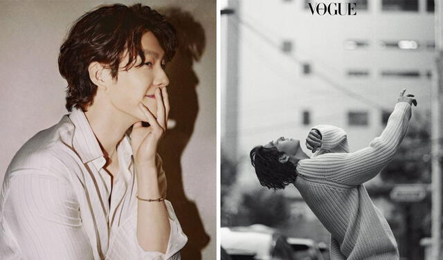 El photoshoot de Kim Woo Bin combinó los tonos cálidos con la estética b/w. Foto: Vogue Korea