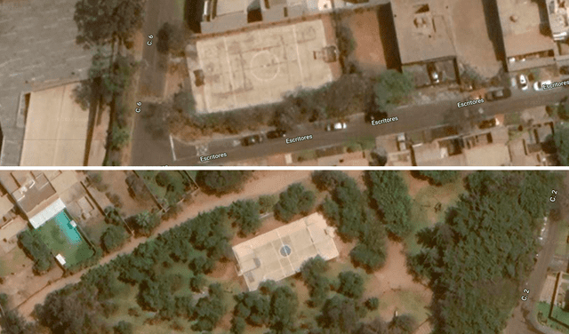 Ambas losas deportivas gratuitas en Los Álamos de Monterricos. Google no cuenta con imágenes de Street View