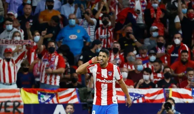 Luis Suárez anotó el segundo gol de Atlético en la victoria ante el Barcelona. Foto: ESPN.