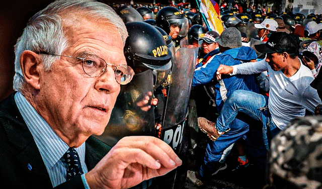 Josep Borrell: “La UE reitera su condena de los numerosos actos de violencia y también del uso desproporcionado de la fuerza por las fuerzas de seguridad". Foto: composición LR / Parlamento Europeo / El País
