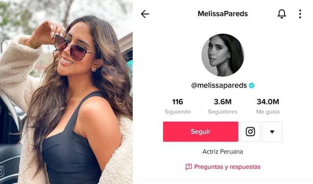 Melissa Paredes es una de las famosas de TV con mayor número de seguidores en TikTok. Foto: captura Melissa Paredes/TikTok