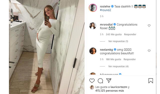 19.8.2021 | Post de Rosie Huntington-Whiteley anunciando su embarazo. Foto: captura Rosie Huntington-Whiteley  / Instagram