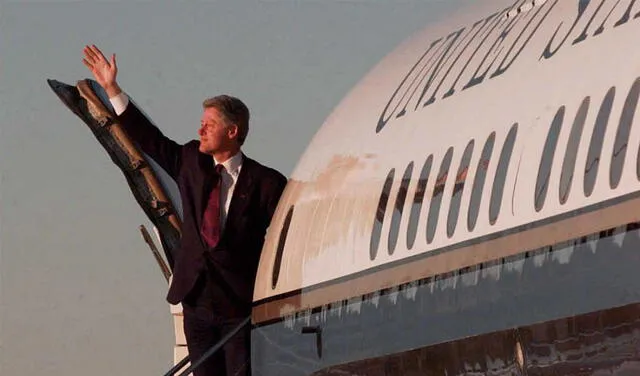 Bill Clinton en el  Air Force One