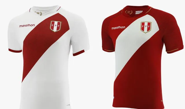 Camiseta oficial y alterna de la selección peruana de cara a las Eliminatorias a Watar 2022. Foto: Marathon
