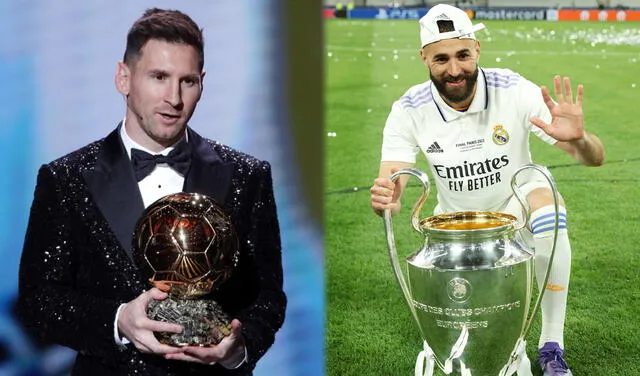 Lionel Messi ha ganado siete Balones de Oro y Benzema es el favorito para llevarse su primer trofeo. Foto: composición GLR/EFE/UEFA