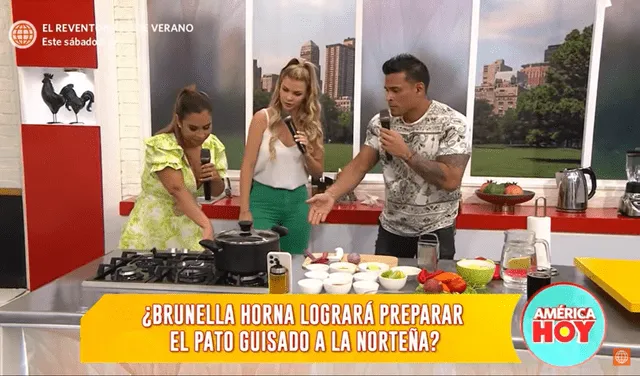 Brunella Horna, Ethel Pozo y Christian Dominguez no logran encender la cocina de América hoy.