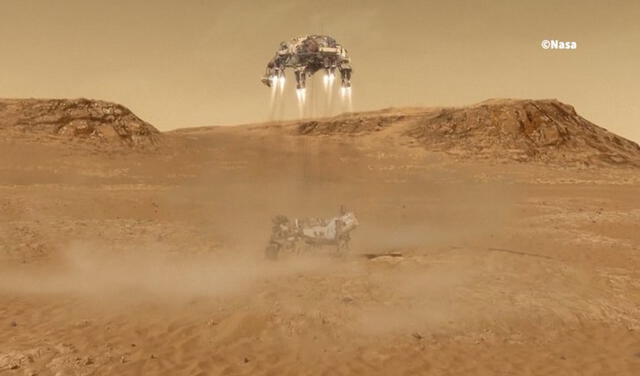 Antes de que el rover Perseverance toque la superficie marciana, sus retrocohetes serán de utilidad para no enfrentar problemas de último momento | Foto: NASA