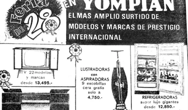 Yompián ofrecía una amplia variedad de electrodomésticos, como lavadores o refrigeradoras