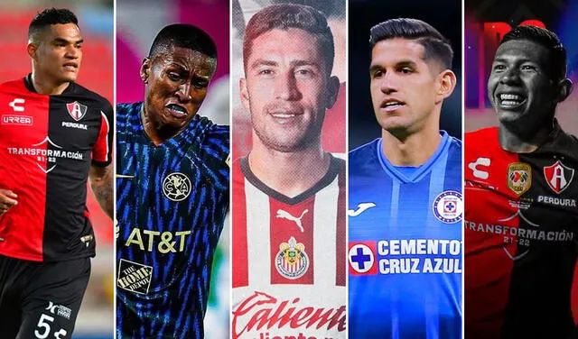 Cinco peruanos juegan en la Liga MX. Foto: Composición/Liga MX/Atlas/Cruz Azul/América/Chivas