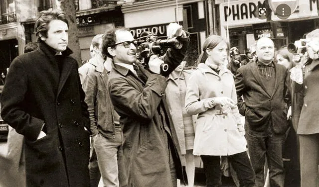 Político. Junto a Anne Wiazemsky, filmando en París, mayo 68. Foto: difusión
