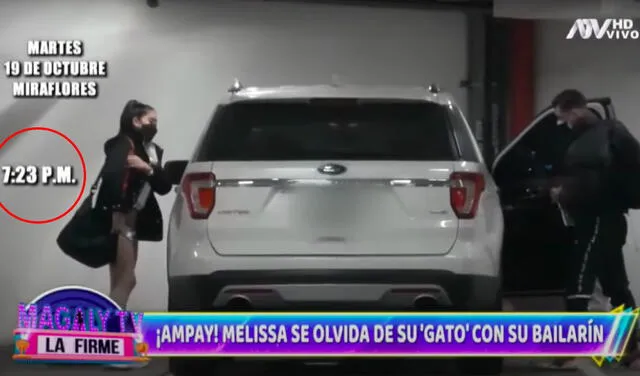 Melissa Paredes y el bailarín Anthony Aranda estuvieron 26 minutos en el auto, revela ampay