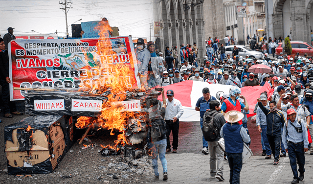 Manifestantes bloquearon carreteras en segundo día de protestas. Foto: composición / La República