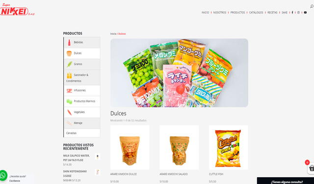 Super Nikkei también posee una plataforma web para pedidos. Foto: captura