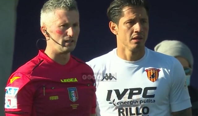 Gianluca Lapadula ingresó al Benevento vs. Fiorentina a los 78 minutos. Foto: captura ESPN