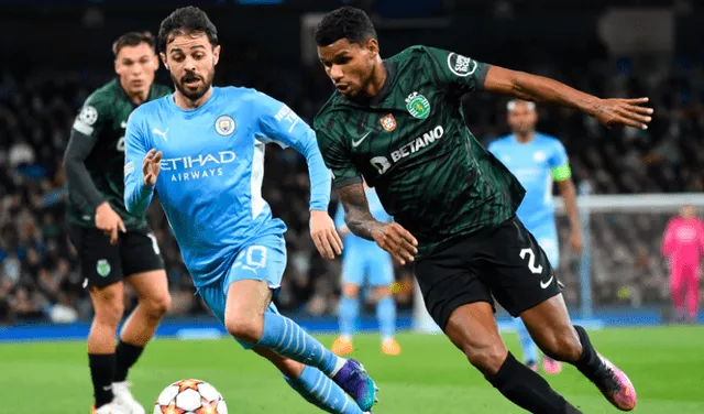 Manchester City y Sporting de Lisboa empatan por la Champions League. Foto: EFE