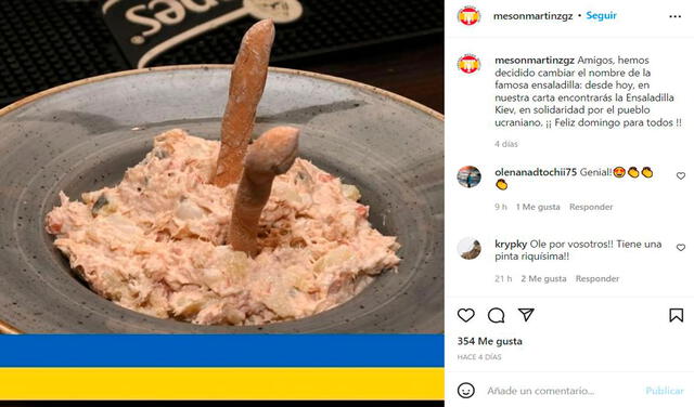 Facebook viral: restaurante sorprende en Facebook al cambiar el nombre de la ensalada rusa por el conflicto bélico