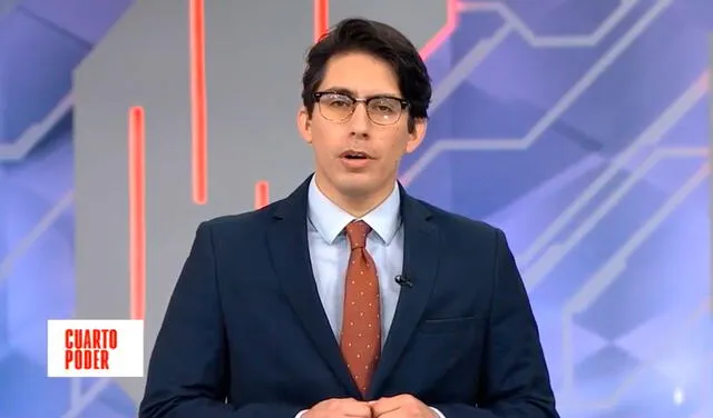 El domingo 4 de julio, Sebastián Salazar asumió la conducción del espacio periodístico Cuarto Poder. Fuente: captura Cuarto Poder / América TV