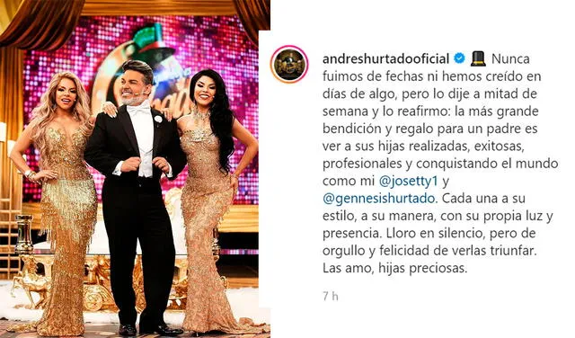 20.6.2021 | Post de Andrés Hurtado  por el Día del Padre. Foto: Andrés Hurtado  / Instagram
