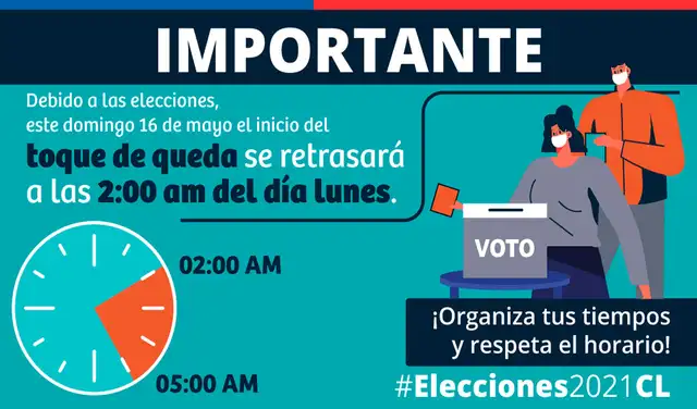 El Gobierno chileno anunció el retraso en el inicio del toque de queda para el domingo 16 de mayo. Foto: GobiernodeChile/Twitter El Gobierno chileno anunció el retraso en el inicio del toque de queda para el domingo 16 de mayo. Foto: GobiernodeChile/Twitter