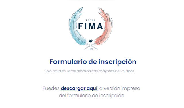 Formulario de Inscripción. Foto: Fondo Indígena Mujer