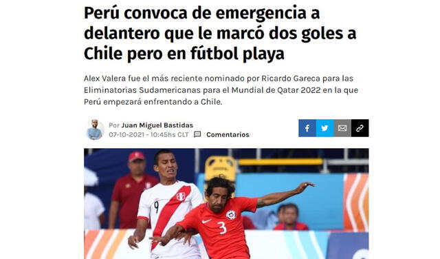 El medio deportivo chileno Redgol recordó la actuación del delantero peruano. Foto: Redgol.