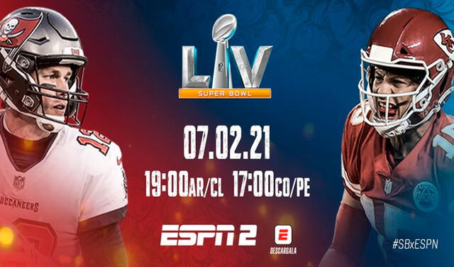 Super Bowl 2021 EN VIVO por ESPN 2. Foto: guiaESPN/Twitter