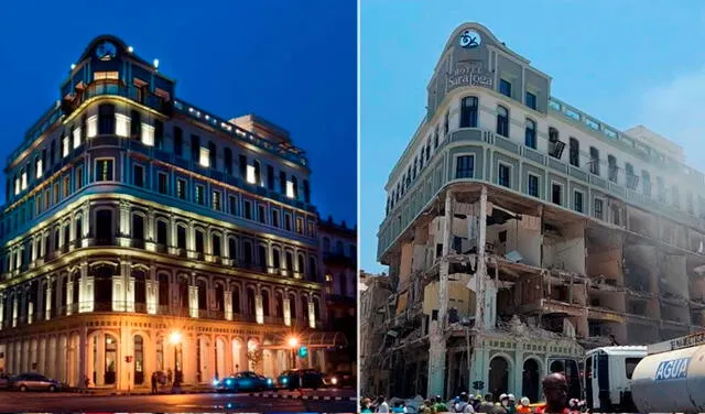 ¿Cómo fue el hotel Saratoga en La Habana antes de ser destruido por una explosión?