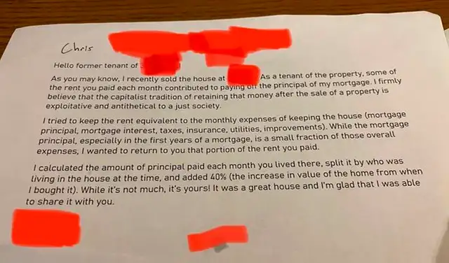 Dueño de vivienda vende su casa y comparte con sus exinquilinos el dinero recaudado Dueño de vivienda vende su casa y comparte con sus exinquilinos el dinero recaudado