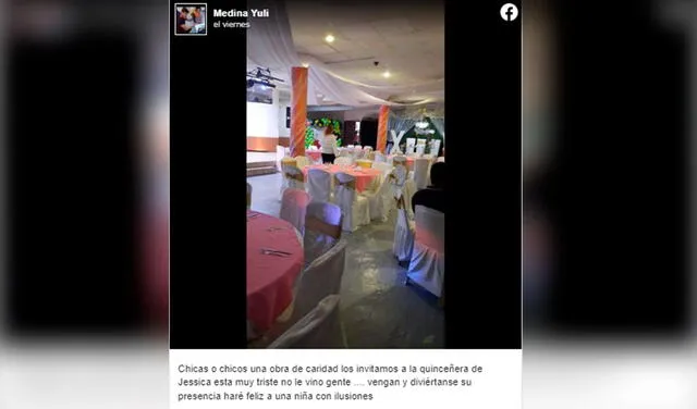 Facebook viral: piden apoyo luego que nadie asistió a la fiesta de una quinceañera y el local termina lleno