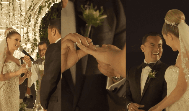 Estos fueron los emotivos votos de Brunella Horna y Richard Acuña en su boda