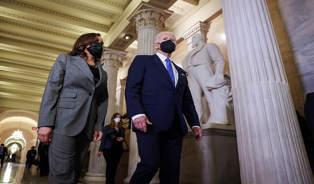 Tanto Joe Biden como Kamala Harris se pronunciaron por el primer aniversario del ataque al Capitolio. Foto: EFE