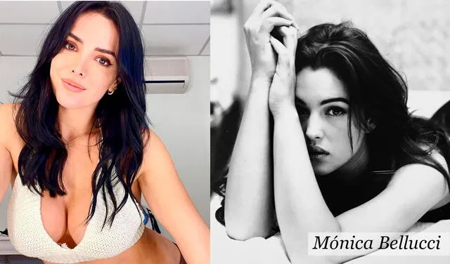Rosángela Espinoza afirmó que la confunden con Mónica Bellucci. Foto: Rosángela Espinoza/Mónica Bellucci/Instagram