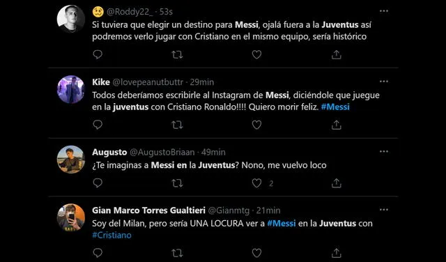 Tuits de hinchas de Messi y CR7