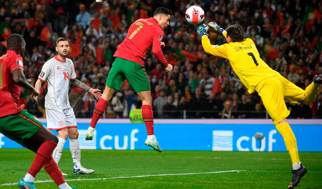 Portugal obtuvo su boleto al Mundial Qatar 2022 al vencer a Macedonia del Norte en el repechaje. Foto: AFP