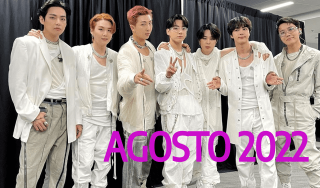 BTS calendario agosto del 2022