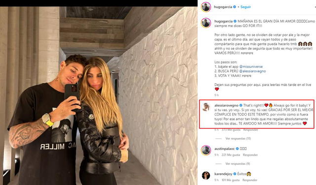 Alessia Rovegno responde el emotivo mensaje de Hugo García en Instagram. Foto: Instagram/Hugo García