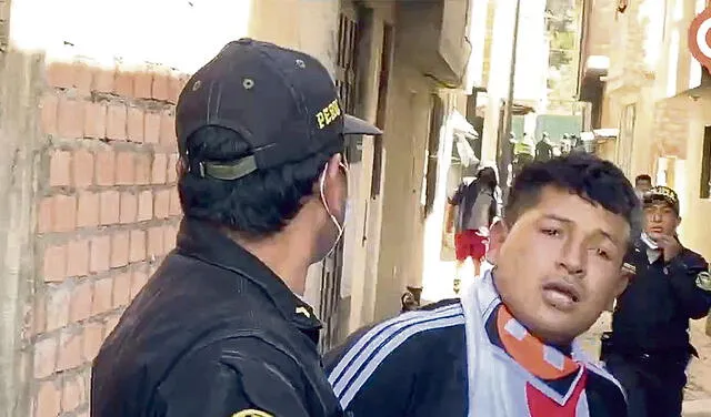 Detenido. Isai Solórzano, fujimorista detenido por lanzar piedras durante mitin.  Foto: difusión