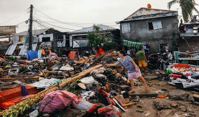 El tifón Rai causó estragos entre el jueves y el sábado en Filipinas. Foto: EFE