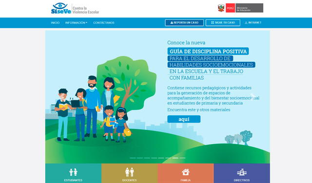 La plataforma SíseVe está abierta a alumnos, padres, docentes y directores. Foto: captura