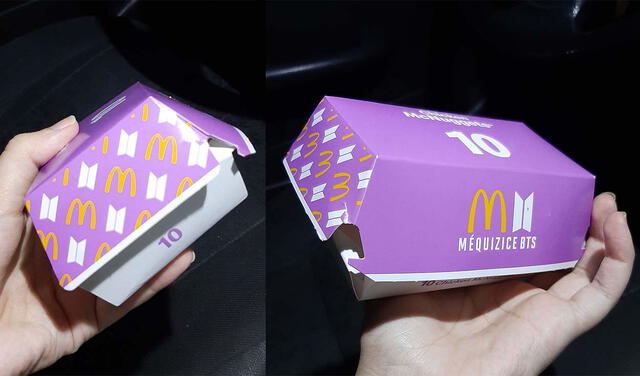 Así serán las cajas de nuggets para el BTS Meal de McDonald's. Foto: vía Twitter @focusooy