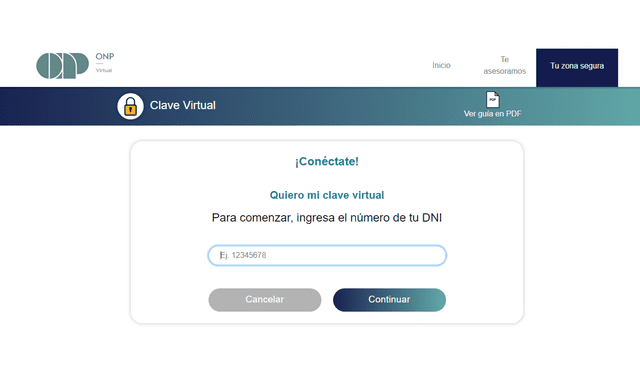 Clave virtual ONP