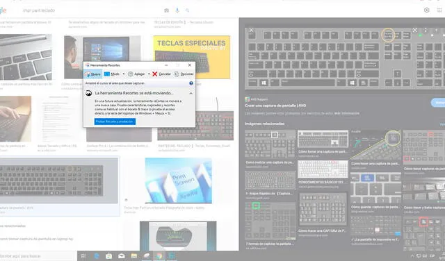 La herramienta Recorte te permitirá seleccionar un área a capturar. Foto: captura