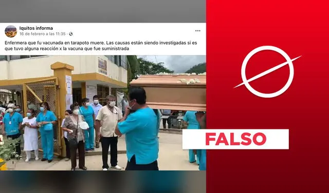Es falso que falleció enfermera vacunada en Tarapoto. Foto: composición LR
