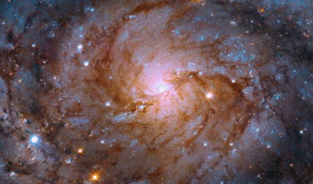 IC 342, conocida como "Galaxia Oculta", tiene la mitad del tamaño de la Vía Láctea. Foto: NASA / ESA