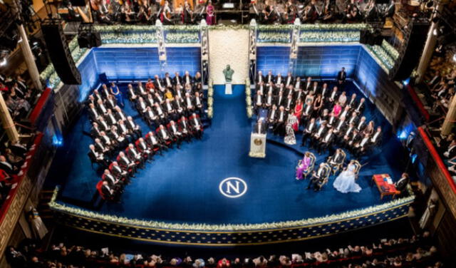 La ceremonia presencial de entrega del Premio Nobel de 2017. Foto: Nobel Media /  Alexander Mahmoud