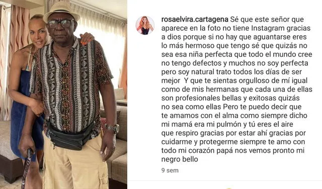 27.3.2022 | Publicación de Rosa Elvira Cartagena dedicada a su padre. Foto: captura Instagram