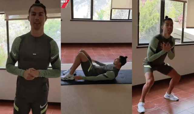 Cristiano Ronaldo muestra nueva faceta de entrenador. | Foto: Captura The Best Work Out