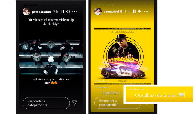 26.2.2021 | Post de Patricio Parodi resaltando participación de Flavia Laos en video de Daddy Yankee. Foto: Patricio Parodi / Instagram